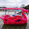 Flamingo Themed PE Plastic Paddle Boat with Foot Drive for Family Recreation on Calm Lakes and Park Attractions