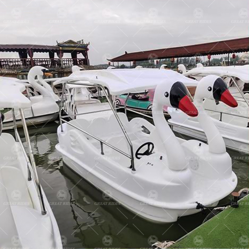 7 Seater Swan Boat PE Plastic Pedal Type for Lake Resort and Commercial Water Entertainment