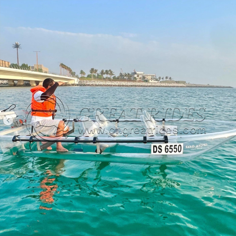 Chinese Best Selling Recreational Boats 3.8m Outboard Motor Boat 6 Seats Clear Plastic Fishing Boat