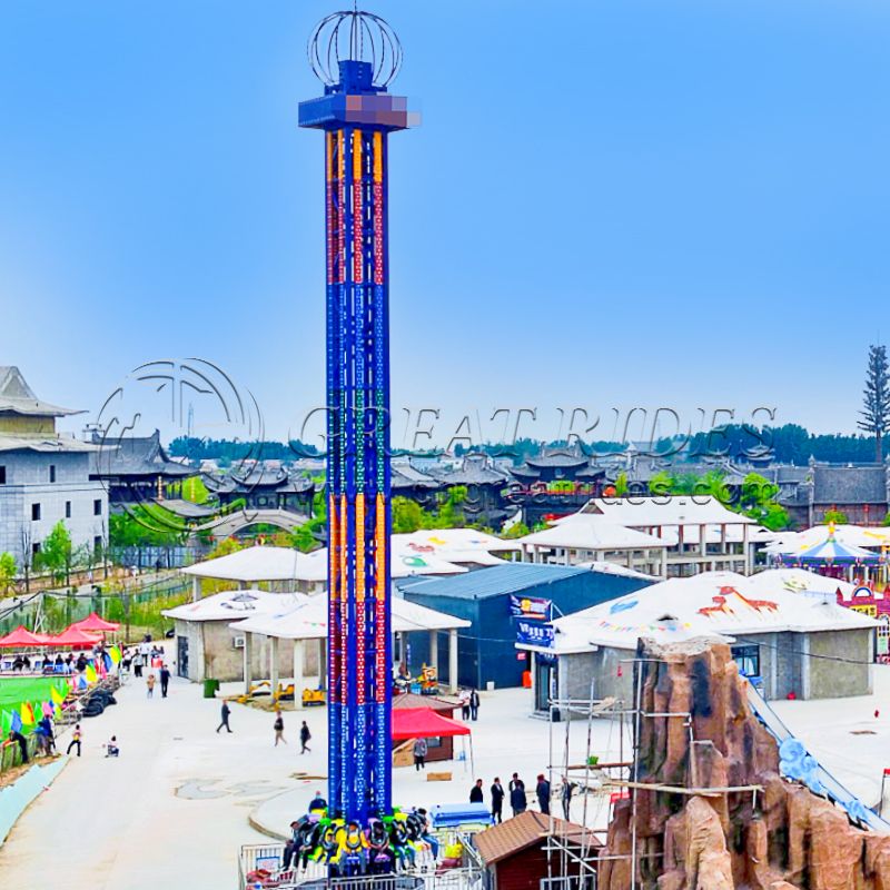 High quality outdoor amusement park attraction adults carnival games thrilling free fall drop tower rides for sale