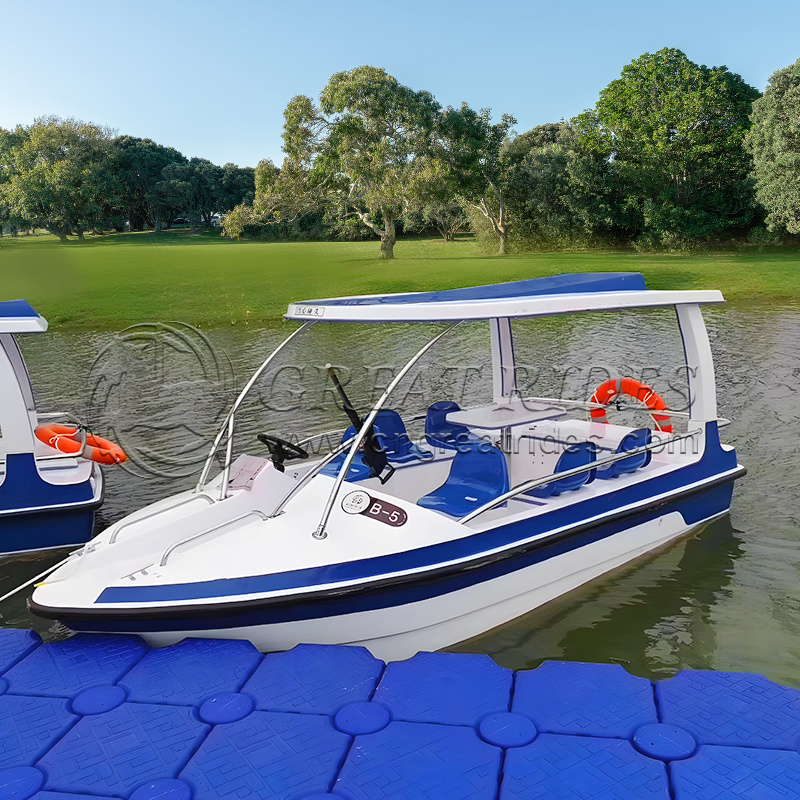 6-8 seats Electric fiberglass boat family leisure party boat for sea