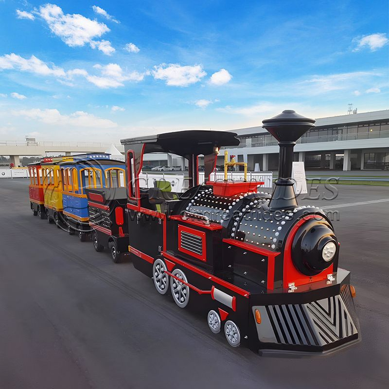 Amusement Park Electric Steam Train Vintage Royal Retro Trackless Train Adults Tourist Trolley Bus Train