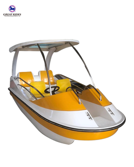 New model 4 seats luxury fiberglass electric boat for entertainment