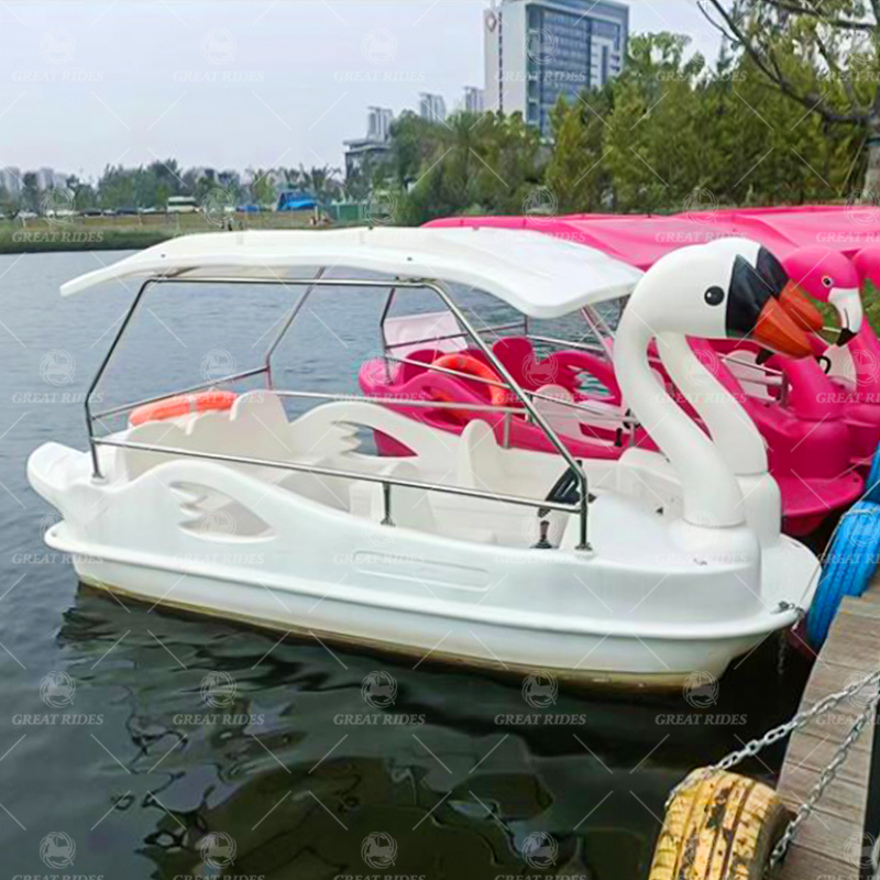 7 Seater Swan Boat PE Plastic Pedal Type for Lake Resort and Commercial Water Entertainment