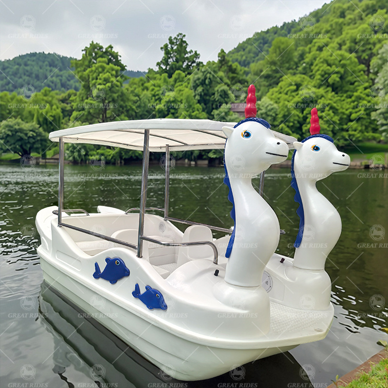 PE Unicorn Electric Boat for Kids Stable and Safe Design with Scenic Water Use for 5 People for Outdoor Drifting
