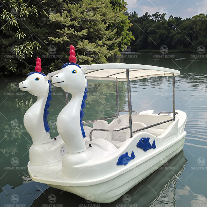 PE Unicorn Electric Boat for Kids Stable and Safe Design with Scenic Water Use for 5 People for Outdoor Drifting