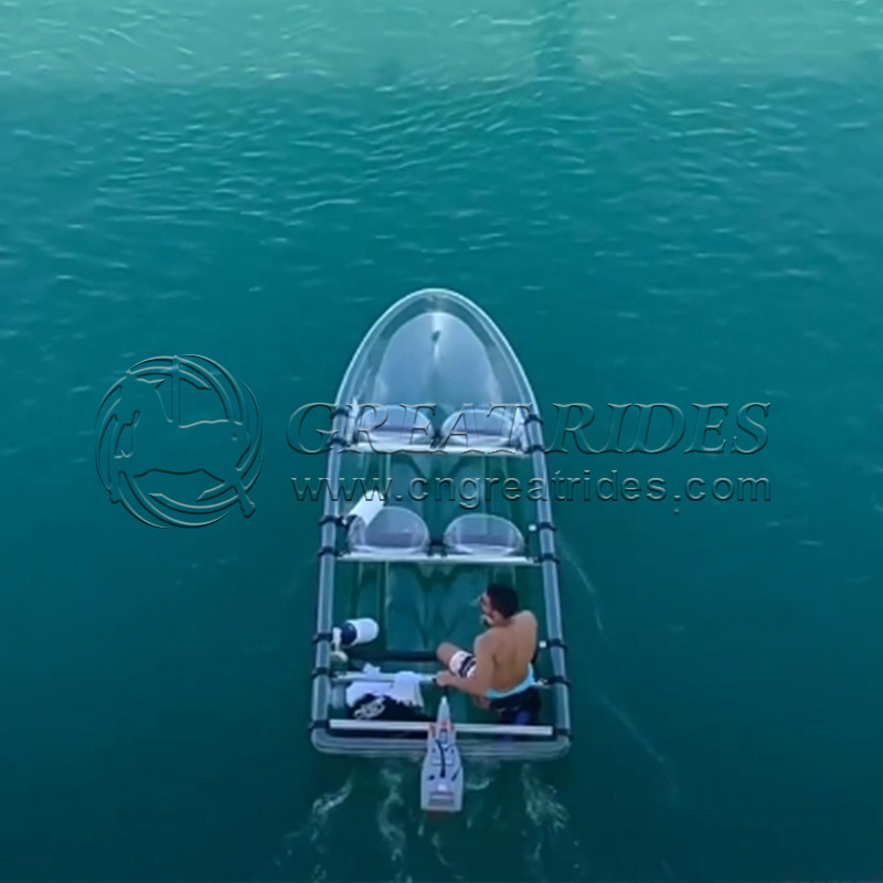 Chinese Best Selling Recreational Boats 3.8m Outboard Motor Boat 6 Seats Clear Plastic Fishing Boat