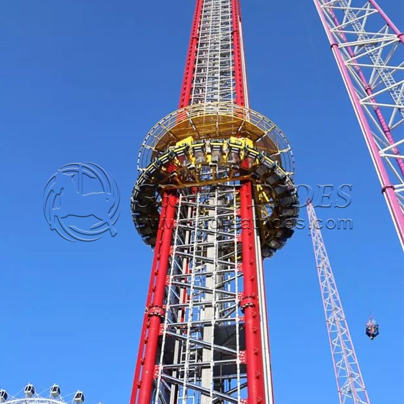 High quality outdoor amusement park attraction adults carnival games thrilling free fall drop tower rides for sale