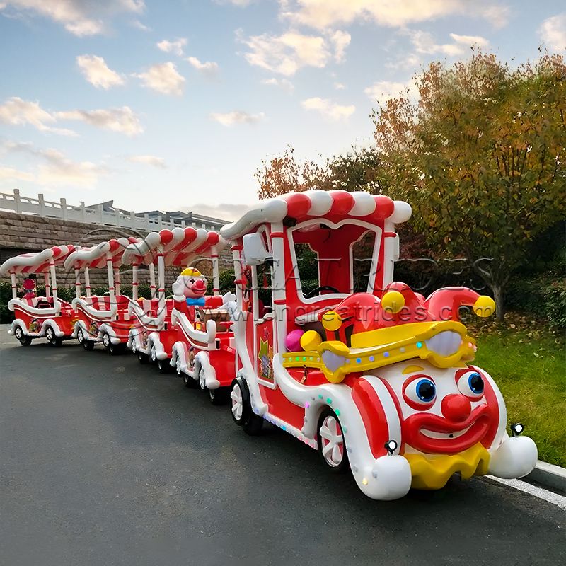 Good Shopping Mall Attractions Family Sightseeing Rides Amusement Park Rides Tourist Clown Electric Trackless Train