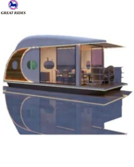 Quick Assembly Water Leisure Boathouse Floating Mobile Restaurant Prefab House Terrace