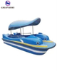 Low Price Water Play Games Blue Whale Type 4 Capacity Water Park Leisure Pedal Fiberglass Boats For Sale