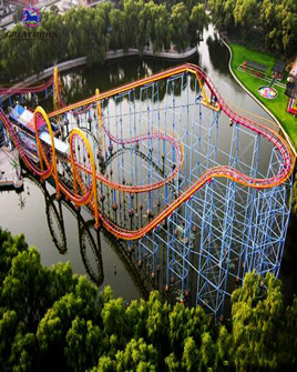 Hot item park game amusement equipment 4 loops roller coaster for sale