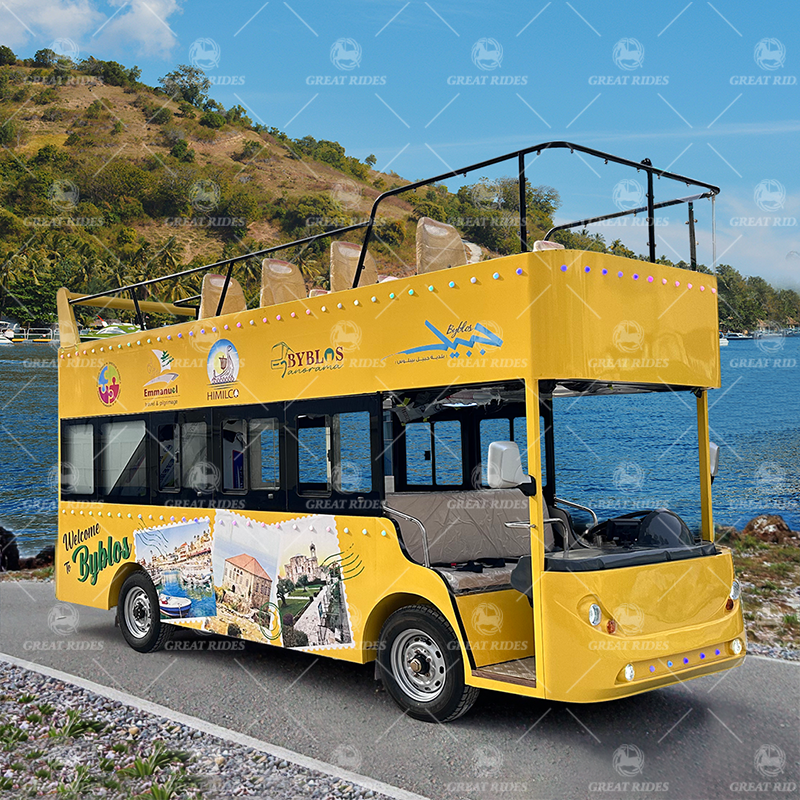 Luxury Double Decker Sightseeing Bus 17 Seat Tour Vehicle for Urban Tourism for Kids and Adults