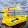 Stable Seahorse Style Electric Boat for 5 People Optional Canopy for Drifting Park Rentals
