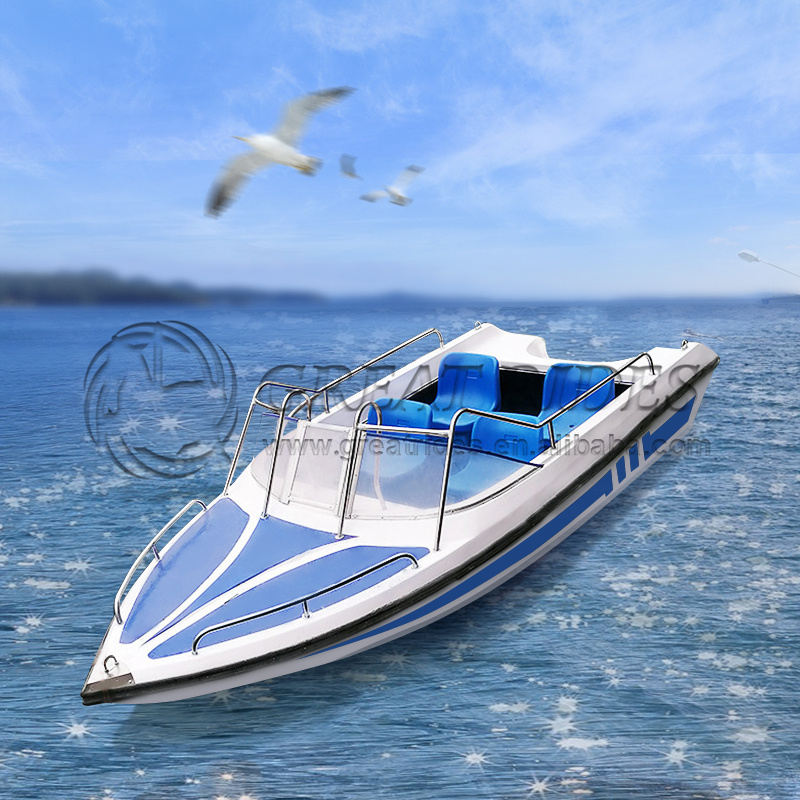 Water Play Equipment 12.5Feet 4 Seats Speed Sport Yachts Small Fiberglass Fishing Boat 