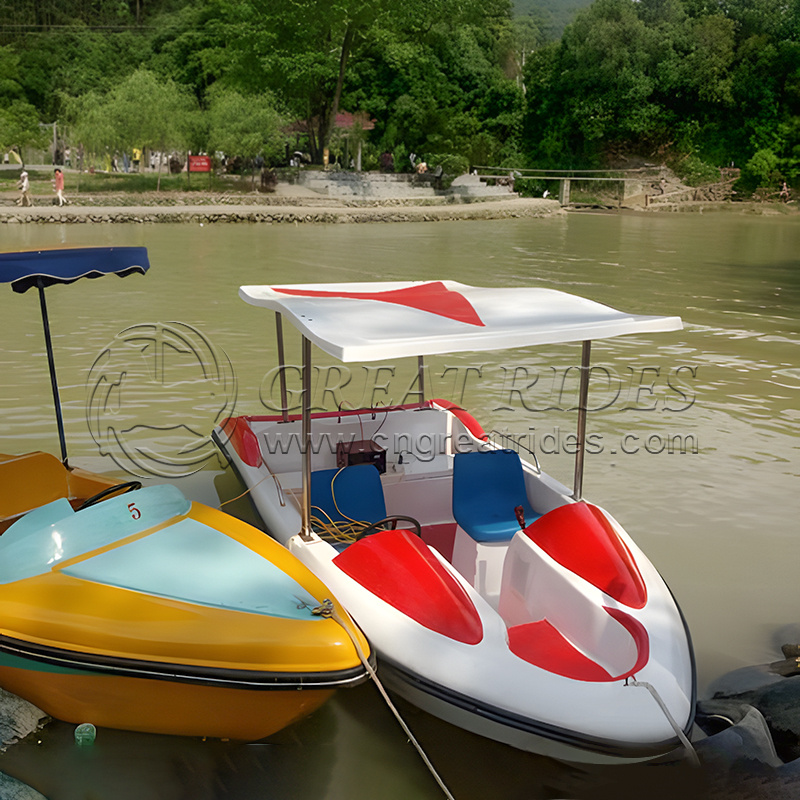 Hottest Product Water Play Equipment 5 Capacity Fiberglass Electric Boat Family Leisure Pedal Boat For Offshore Water