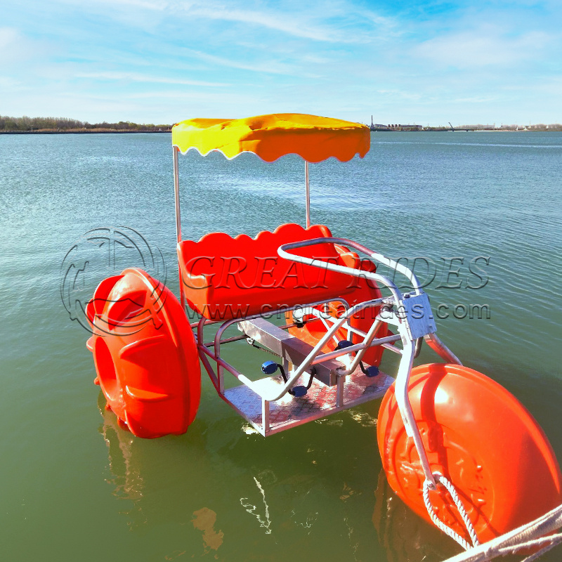 High Quality Aqua Cycle Water Park Pedal Boat Water Tricycle With Three Big Wheels 