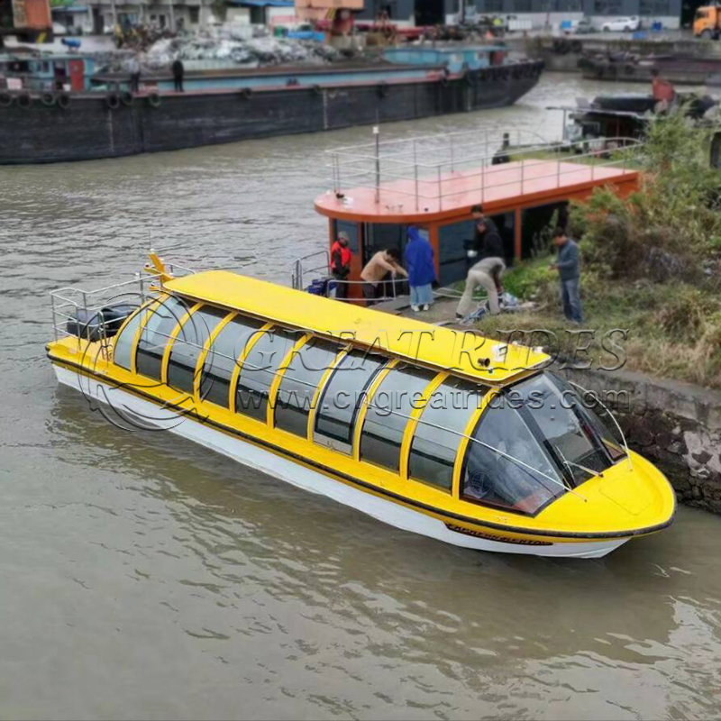 Good Quality Passenger Boat Fiberglass Hull Ferry Boat Water Taxi High Speed Ship for sale