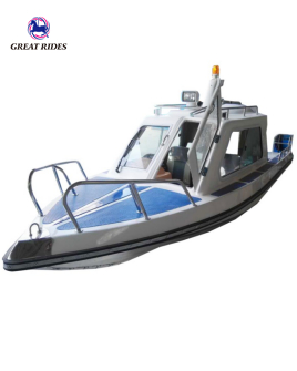 Cheap Electric Outboard Engine Rescue Boat Water Rides Fiberglass Fishing Hull 
