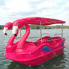 Flamingo Themed PE Plastic Paddle Boat with Foot Drive for Family Recreation on Calm Lakes and Park Attractions