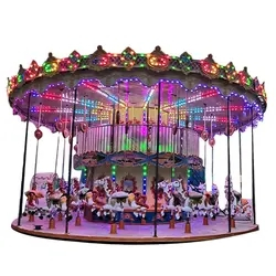 Classic amusement park rides European theme 36 seats double layer carousel merry go round for sale