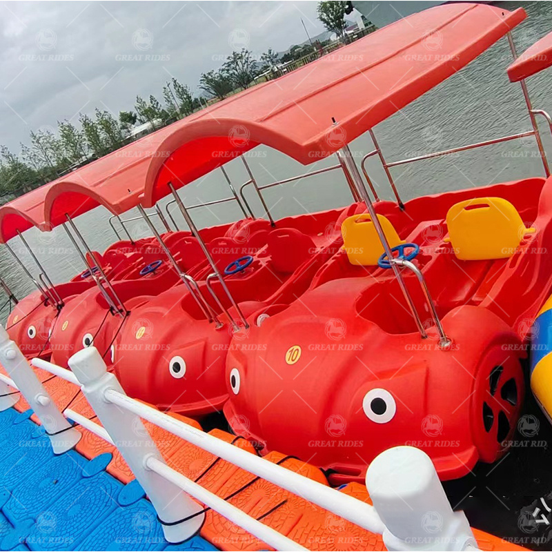 4 Person Water Pedal Boat Made of PE Plastic for Rental Business and Outdoor Water Recreation