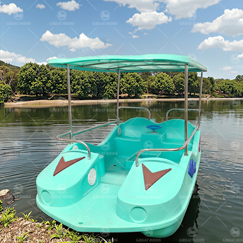 4 Person Pedal Boat with PE Plastic Body for Lake Use Family Recreation and Water Park Rental Business