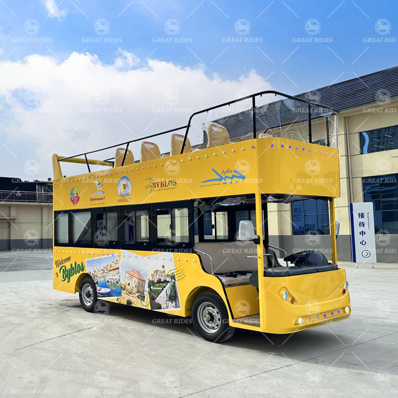 Luxury Double Decker Sightseeing Bus 17 Seat Tour Vehicle for Urban Tourism for Kids and Adults