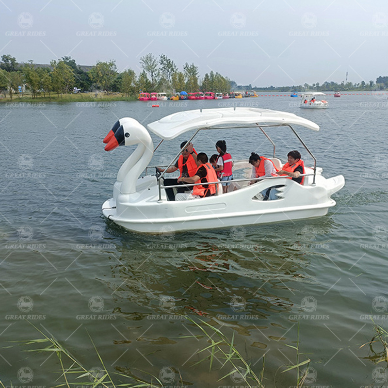 7 Seater Swan Boat PE Plastic Pedal Type for Lake Resort and Commercial Water Entertainment