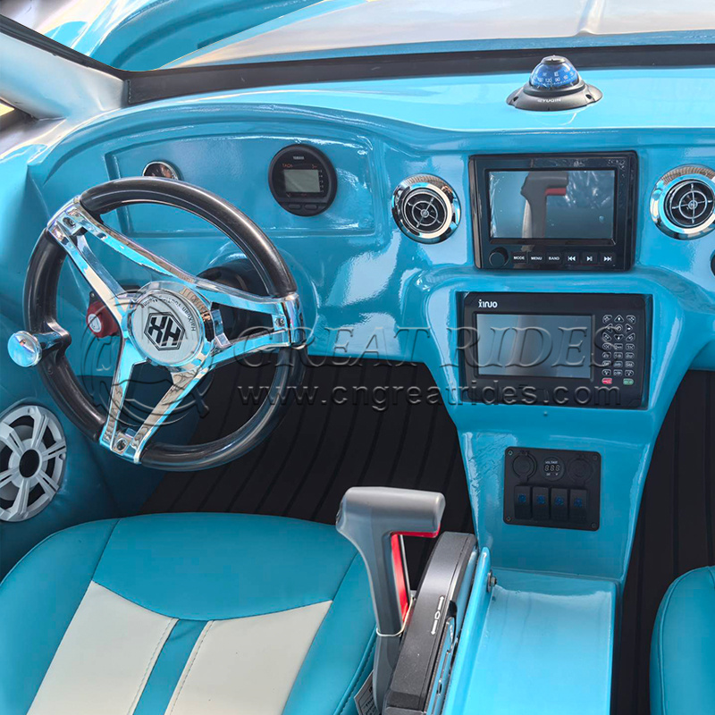 Popular Design 5.3m Water Racer Car with Outboard Engine Jet Ski Car Boat 5 Seats Water Sports Car Boat