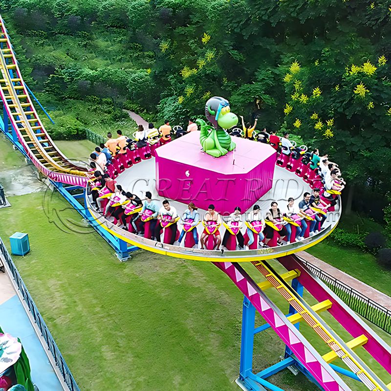 Theme Park Ride Kiddie Flying UFO Disco Rides Fairground W-Shaped Magic Disc Rides For Sale