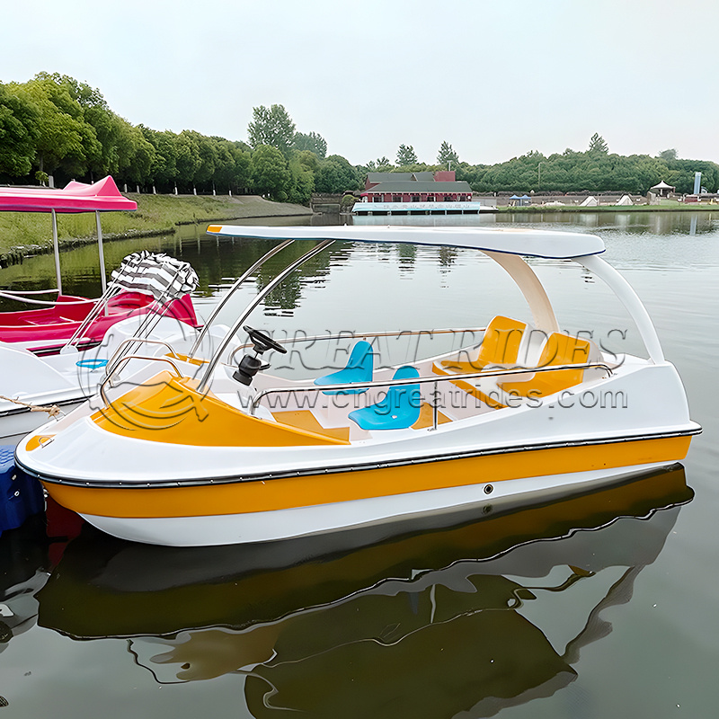 Water Play Equipment Fiberglass Boat Adult 4 Person Electric Boats For Water Park