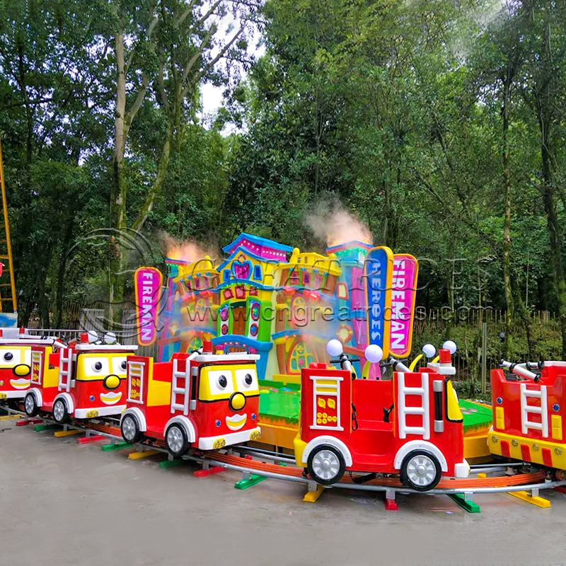Professional Train Rides Manufacturer Outdoor Playground Kids and Adult Amusement Park Rides Electric Rail Track Train For Sale