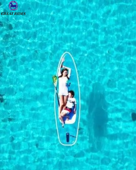 Factory Wholesale Clear SUP Paddleboard Surf Board Transparent Stand Up Paddle Black and Blue Non-slip