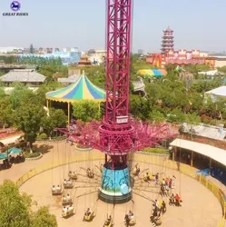 Exciting amusement park attraction adults carnival games rotary free fall flying tower rides for sale