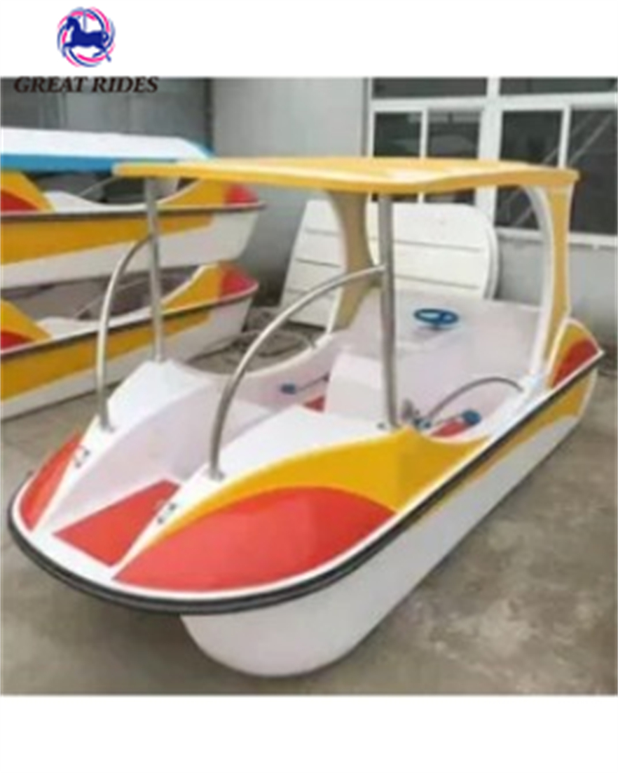 Cheap Item Children Water Park 4 Seats Electric Fiberglass Pedal Boat