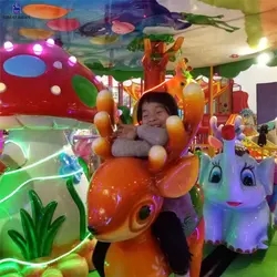Direct manufacturer amusement park ride children games mechanical rides forest carousel for sale