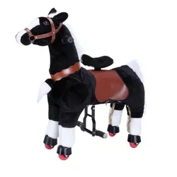 China Supplier Unicorn Style Stuffed Plush Flocking Horse Electric Sliding Small Car Shopping Malls Riding Horse Toys For Sale