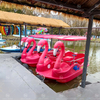 Flamingo Themed PE Plastic Paddle Boat with Foot Drive for Family Recreation on Calm Lakes and Park Attractions
