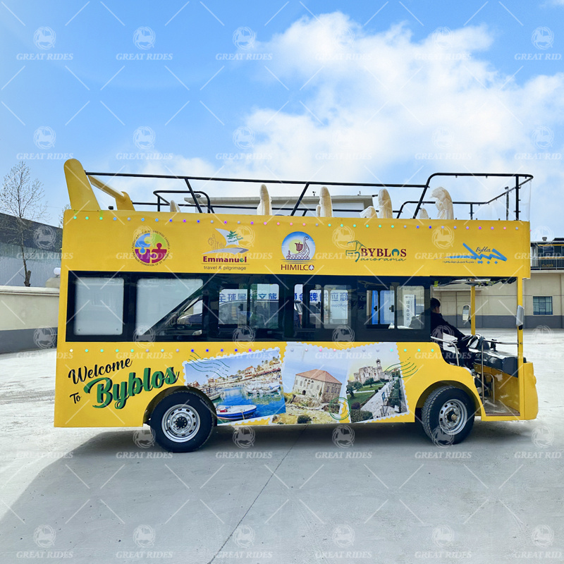 Luxury Double Decker Sightseeing Bus 17 Seat Tour Vehicle for Urban Tourism for Kids and Adults