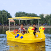 Cute Duck Shape 5-Person Electric Paddle Boat PE Plastic Water Ride for Kids & Families for Sale