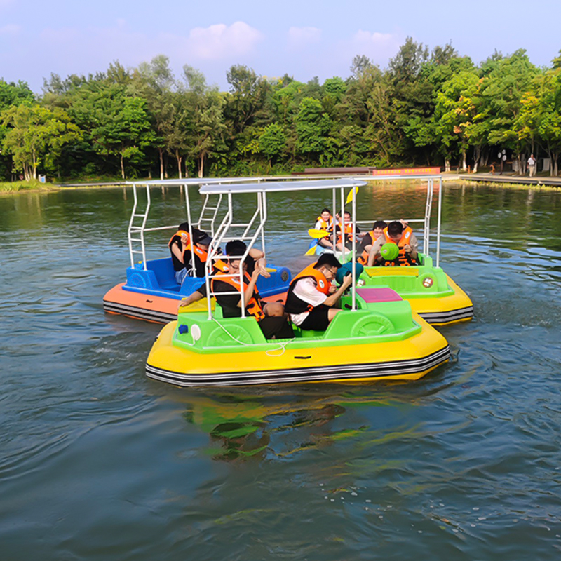Colorful Cartoon Bumper Boat with 24V Battery and LED Lights for Theme Parks and Pool Rental Businesses