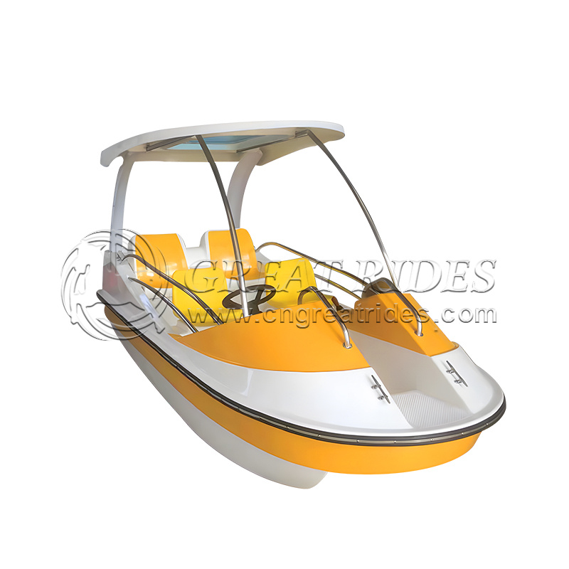 Water Play Equipment Fiberglass Boat Adult 4 Person Electric Boats For Water Park