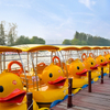 Great Water Amusement Park Equipment Family Leisure Sightseeing Boat 4 Seats Yellow Duck Fiberglass Pedal Boat for Sale