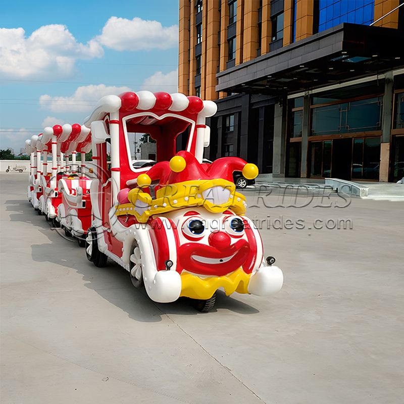 Good Shopping Mall Attractions Family Sightseeing Rides Amusement Park Rides Tourist Clown Electric Trackless Train