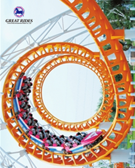 High quality fairground equipment 3 loops big roller coaster for sale
