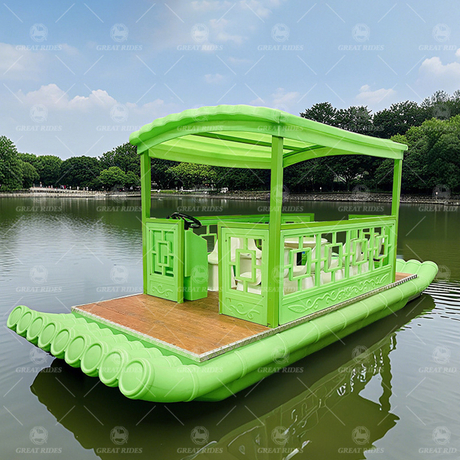 Traditional Bamboo Style Electric Boat 6-8 Persons with Battery Motor for Leisure Water Travel