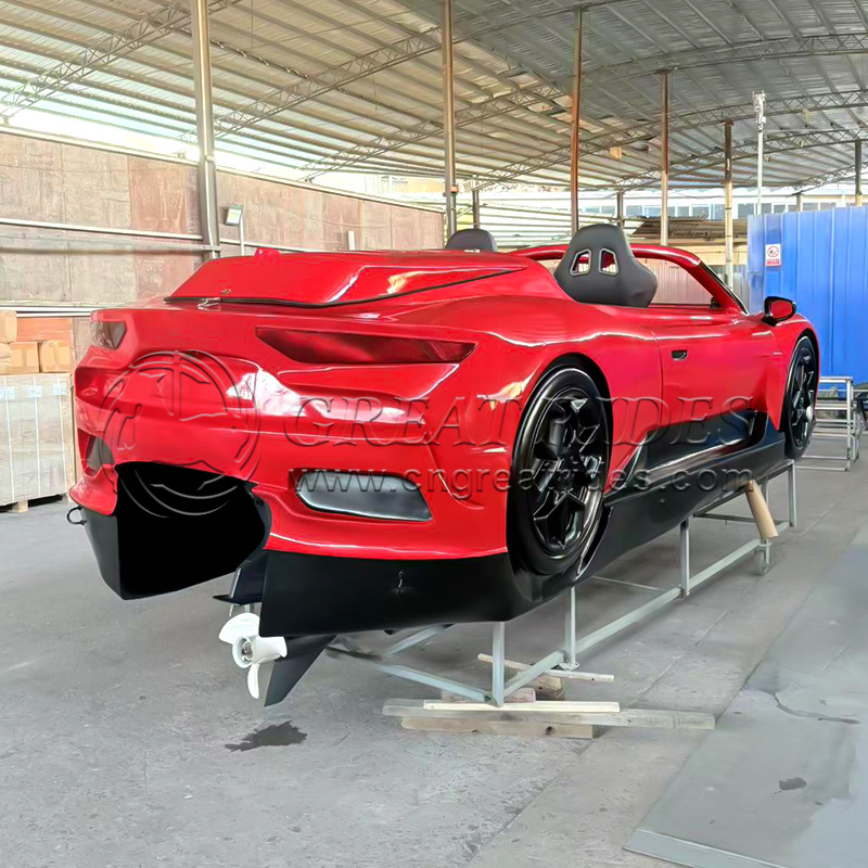 Wholesale Price 5.3m/17.4ft Water Entertainment and Fun Jet Car Boat Water Sports Fuel-Type Super Car Boat