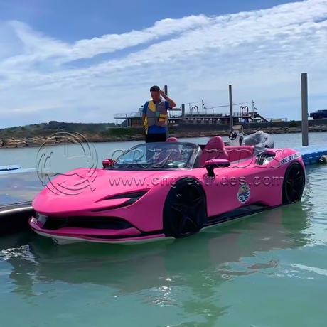 Popular Jet Propulsion Water Supercar Boat 5 Persons Fiberglass Jet Car Boat Sport Speed Luxury Jet Ski Car