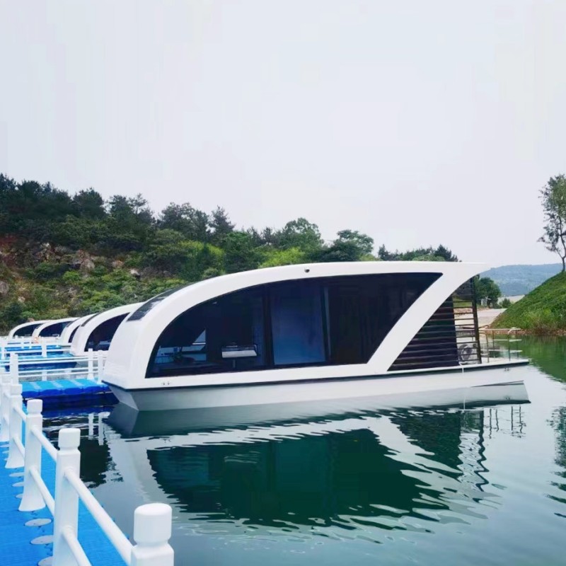 Quick Assembly Water Leisure Boathouse Floating Mobile Restaurant Prefab House Terrace